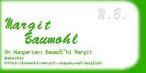 margit baumohl business card